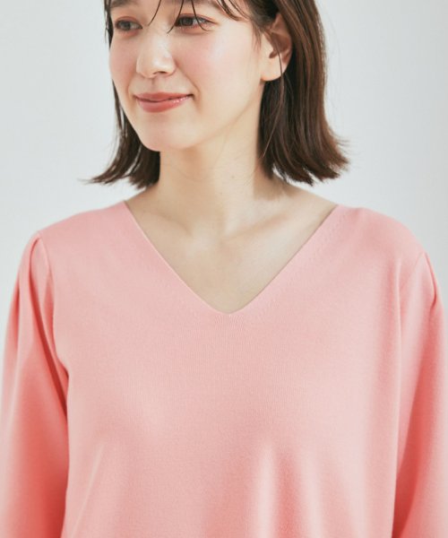 セール】【2点セット】Vネック総針タックスリーブニット＆タイト  
