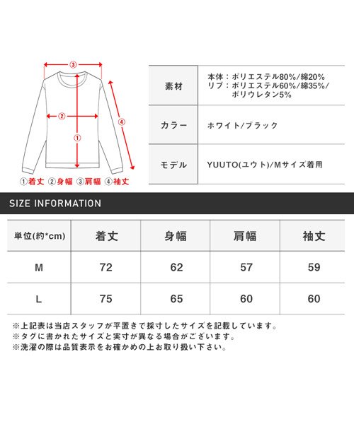 LUXSTYLE(ラグスタイル)/3色切替ポンチスウェットトレーナー/トレーナー メンズ レディース スウェット ポンチ プリント ビッグシルエット/img21