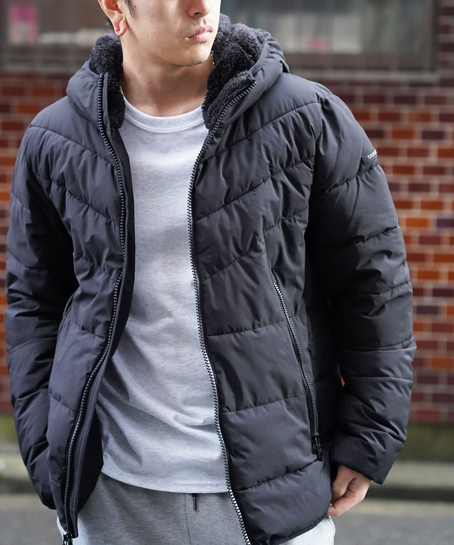 Calvin Klein カルバンクライン ストレッチ 中綿 フーデッド