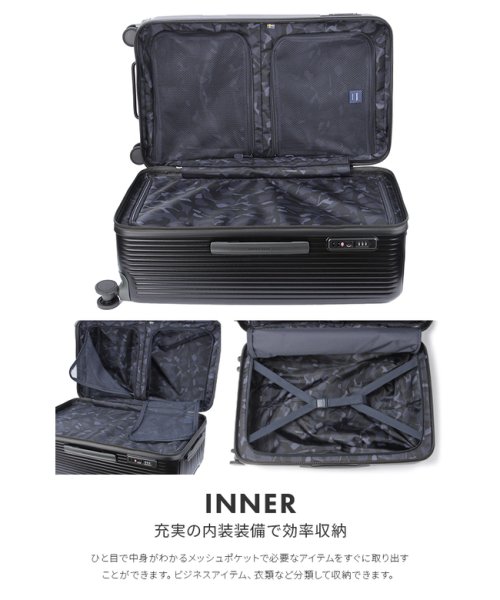 innovator(イノベーター)/2年保証 イノベーター スーツケース Lサイズ 75L 軽量 深型 縦長 静音キャスター ストッパー メンズ レディース innovator inv70－2/img13