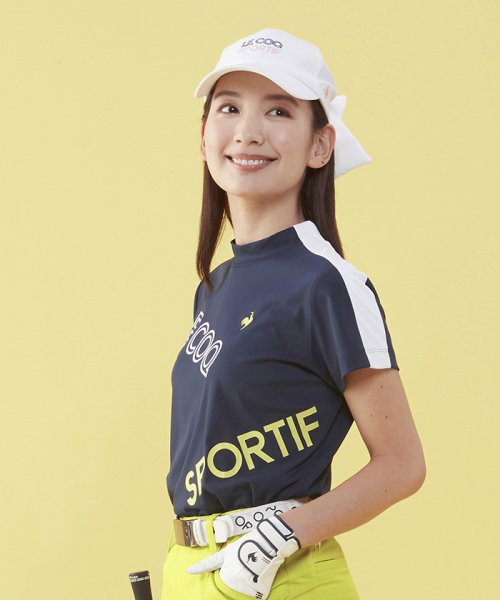 le coq sportif GOLF (ルコックスポルティフ（ゴルフ）)/【2023JLPGAツアー小祝さくらプロ優勝時着用】ロゴ半袖モックネックシャツ 【アウトレット】/img07