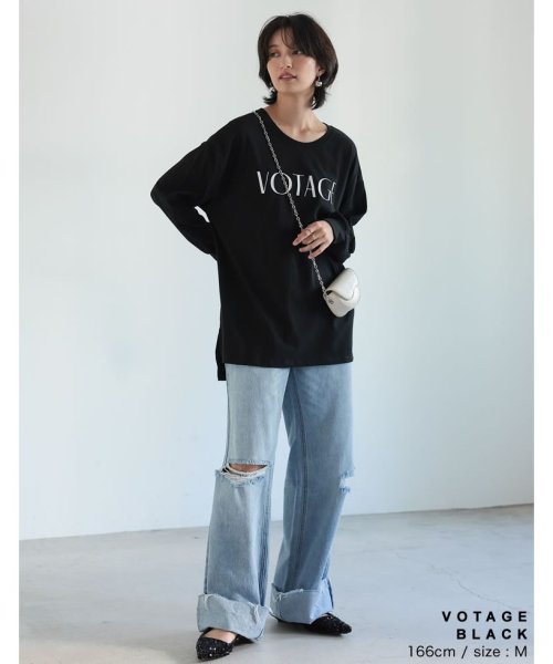 Re:EDIT(リエディ)/[2023－24 WINTER COLLECTION]フロントロゴプリント長袖ロングTシャツ/img03