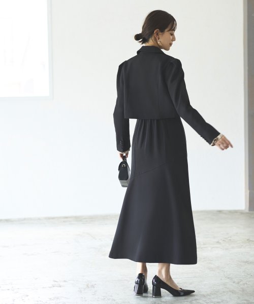 クロップドテーラードジャケット＆マーメイドワンピーススーツ「SU1189」 ジャケット ワンピース スタイルアップを叶えてくれます 軽やかに揺れるマーメイドラインのジャンパースカート 7号 9号 11号 13号 15号 95％　ポリウレタン