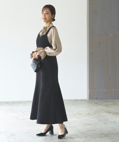 クロップドテーラードジャケット＆マーメイドワンピーススーツ「SU1189」 ジャケット ワンピース スタイルアップを叶えてくれます 軽やかに揺れるマーメイドラインのジャンパースカート 7号 9号 11号 13号 15号 95％　ポリウレタン