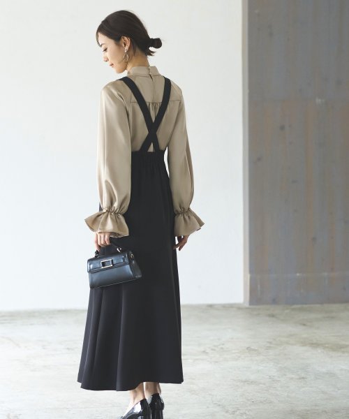 クロップドテーラードジャケット＆マーメイドワンピーススーツ「SU1189」 ジャケット ワンピース スタイルアップを叶えてくれます 軽やかに揺れるマーメイドラインのジャンパースカート 7号 9号 11号 13号 15号 95％　ポリウレタン