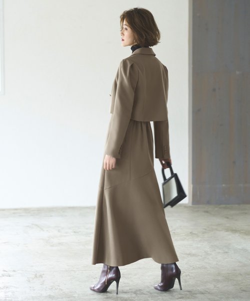 クロップドテーラードジャケット＆マーメイドワンピーススーツ「SU1189」 ジャケット ワンピース スタイルアップを叶えてくれます 軽やかに揺れるマーメイドラインのジャンパースカート 7号 9号 11号 13号 15号 95％　ポリウレタン