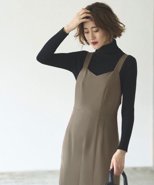 クロップドテーラードジャケット＆マーメイドワンピーススーツ「SU1189」 ジャケット ワンピース スタイルアップを叶えてくれます 軽やかに揺れるマーメイドラインのジャンパースカート 7号 9号 11号 13号 15号 95％　ポリウレタン