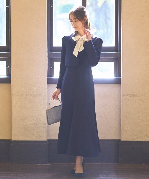 クロップドテーラードジャケット＆マーメイドワンピーススーツ「SU1189」 ジャケット ワンピース スタイルアップを叶えてくれます 軽やかに揺れるマーメイドラインのジャンパースカート 7号 9号 11号 13号 15号 95％　ポリウレタン