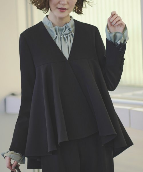 ルイルエブティック(RUIRUE BOUTIQUE) |ノーカラーフレアペプラム  