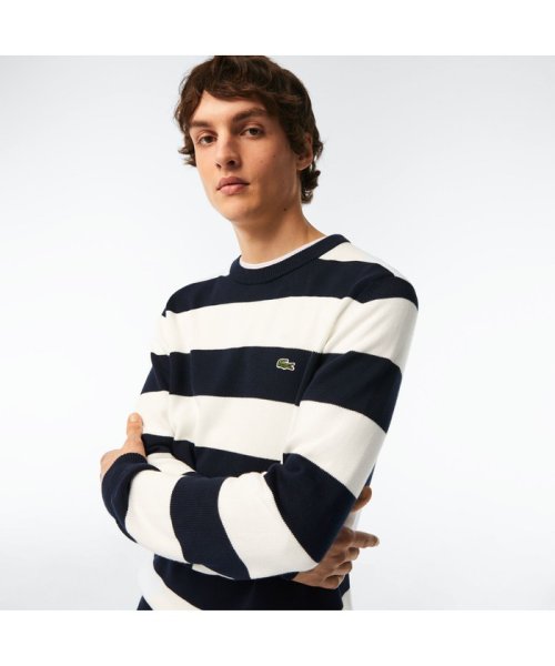 LACOSTE Mens(ラコステ　メンズ)/ボーダーオーガニックコットンニットセーター/img01