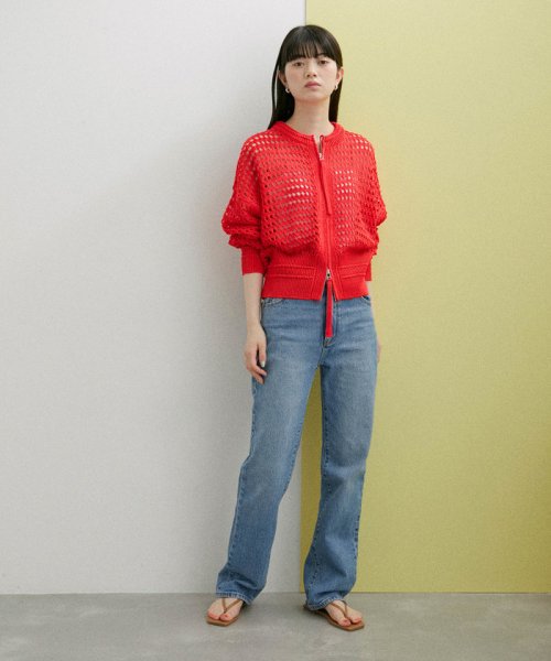 WEB限定】メッシュニットブルゾン(505173874) アダム エ ロペ(ADAM ET ROPE アダムエロペ メッシュプルオーバー 2022春夏