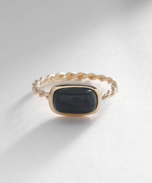 K10ブルータイガーアイ クッションカボション リング 