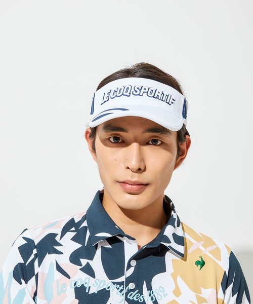 le coq sportif GOLF (ルコックスポルティフ（ゴルフ）)/≪ゴルファーズ≫サンバイザー (ラウンディッシュ芯/サングラス差し込み/ティー挿し/吸汗速乾（ビン皮/額に/img01