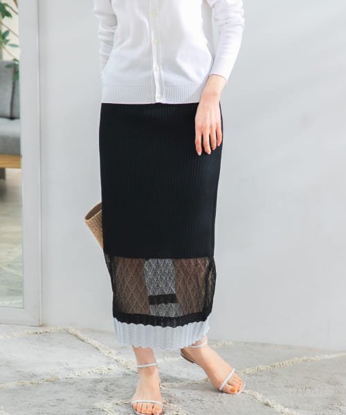 URBAN RESEARCH ROSSO(URBAN　RESEARCH　ROSSO)/TRICOTE　SHEER LINE SKIRT/img01