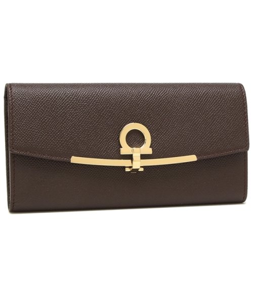 フェラガモ 長財布 ガンチーノクリップ ブラウン レディース FERRAGAMO 22D150 0758588 FERRAGAMO フェラガモ 長財布 ガンチーノクリップ ブラウン レディース 22D150