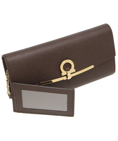 フェラガモ 長財布 ガンチーノクリップ ブラウン レディース FERRAGAMO 22D150 0758588 FERRAGAMO フェラガモ 長財布 ガンチーノクリップ ブラウン レディース 22D150