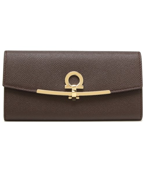 フェラガモ 長財布 ガンチーノクリップ ブラウン レディース FERRAGAMO 22D150 0758588 FERRAGAMO フェラガモ 長財布 ガンチーノクリップ ブラウン レディース 22D150