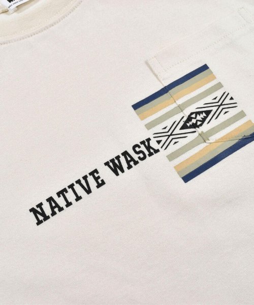 WASK(ワスク)/ポケット付き ネイティブ 柄 刺繍 天竺 Tシャツ (100~160cm)/img08