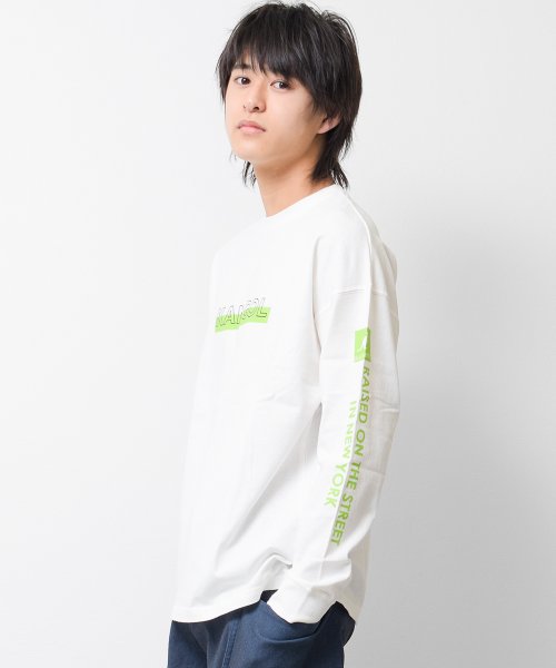 RAT EFFECT(ラット エフェクト)/KANGOL別注袖ネオンプリントロングTシャツ/img01