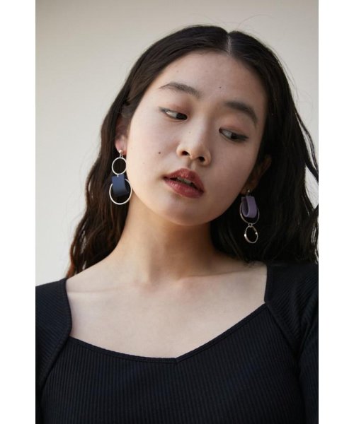 AZUL by moussy(アズールバイマウジー)/BICOLOR FAUX LEATHER EARRINGS/img16