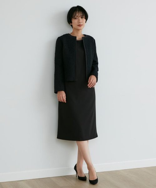 《大きいサイズ》ノーカラーツイードジャケット《ROBE SUPERIOR CLOSET》 SUPERIOR ROBE CLOSET/ローブスーペリアクローゼット