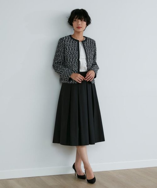 《大きいサイズ》ノーカラーツイードジャケット《ROBE SUPERIOR CLOSET》 SUPERIOR ROBE CLOSET/ローブスーペリアクローゼット