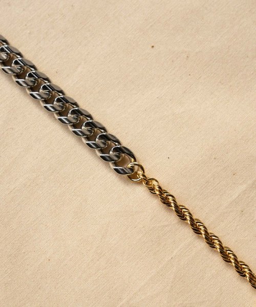 JUNRed(ジュンレッド)/ital. from JUNRed / gold combine bracelet thin/img07