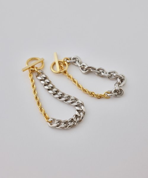 JUNRed(ジュンレッド)/ital. from JUNRed / gold combine bracelet thin/img25