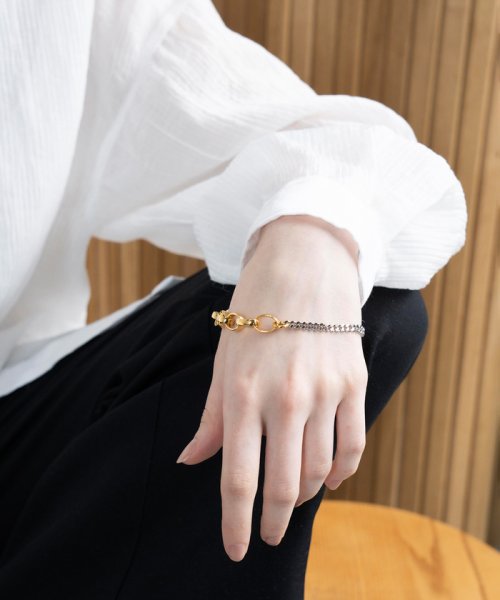 JUNRed(ジュンレッド)/ital. from JUNRed / gold combine bracelet O/img10