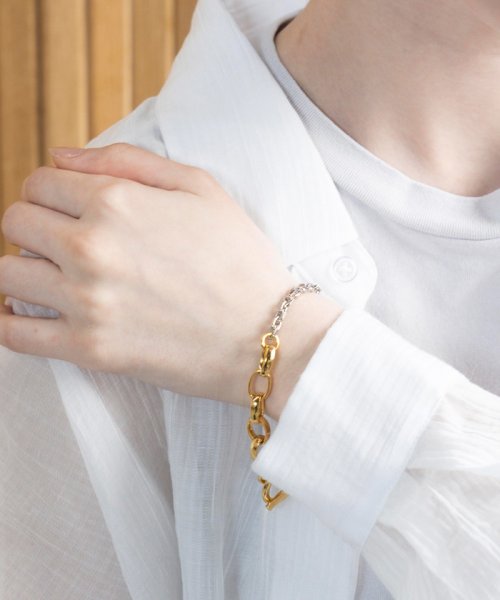 JUNRed(ジュンレッド)/ital. from JUNRed / gold combine bracelet O/img14