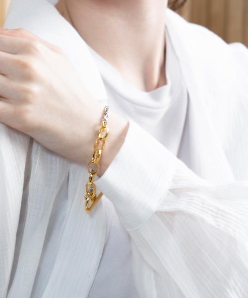 JUNRed(ジュンレッド)/ital. from JUNRed / gold combine bracelet O/img15