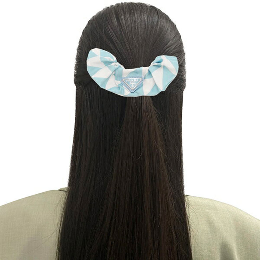 プラダ シュシュ ヘアアクセサリー ブルー レディース PRADA