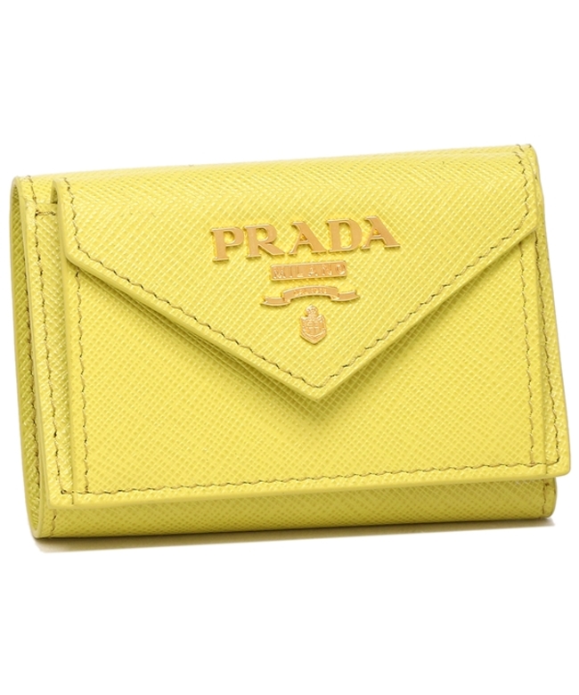 プラダ 三つ折り財布 サフィアーノメタルオロ ミニ財布 レディース PRADA 1MH021 QWA F0322