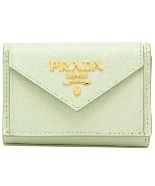 プラダ 三つ折り財布 サフィアーノメタルオロ ミニ財布 グリーン レディース PRADA 1MH021 ZLP F0RAY PRADA プラダ 三つ折り財布 サフィアーノメタルオロ ミニ財布 グリーン レディース 1MH021 ZLP SAFFIANO