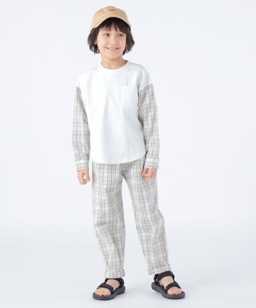 SHIPS KIDS(シップスキッズ)/SHIPS KIDS:100～130cm / チェックシャツ コンビ カットソー/img01