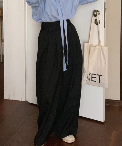 ARGO TOKYO(アルゴトウキョウ)/Tuck Wide Pants(Back Rubber) 22074 タックワイドパンツ　バックゴム　ワイドパンツ　イージーパンツ　春　夏　秋　新作/img17