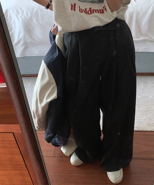 ARGO TOKYO(アルゴトウキョウ)/Tuck Wide Pants(Back Rubber) 22074 タックワイドパンツ　バックゴム　ワイドパンツ　イージーパンツ　春　夏　秋　新作/img27