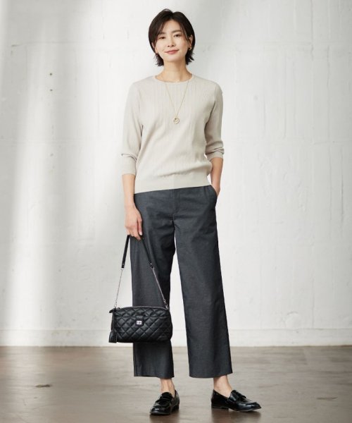 J.PRESS LADIES（LARGE SIZE）(J．プレス　レディス（大きいサイズ）)/【洗える・吸水速乾・接触冷感】リネンツイル ストレート パンツ/img09