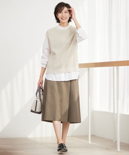 J.PRESS LADIES（LARGE SIZE）(J．プレス　レディス（大きいサイズ）)/【洗える・吸水速乾・接触冷感】リネンツイル スカート/img03