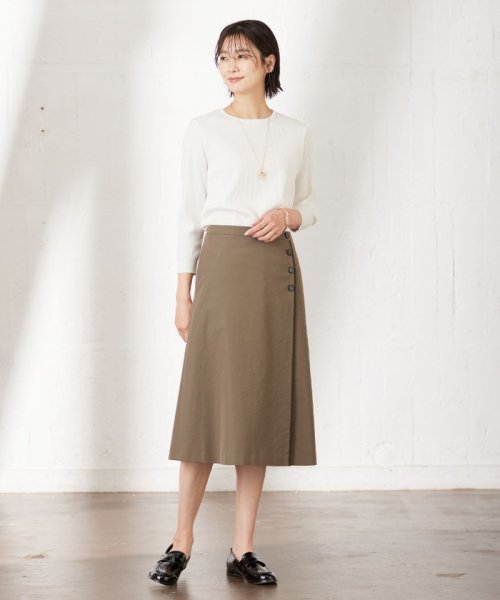 J.PRESS LADIES（LARGE SIZE）(J．プレス　レディス（大きいサイズ）)/【洗える・吸水速乾・接触冷感】リネンツイル スカート/img12