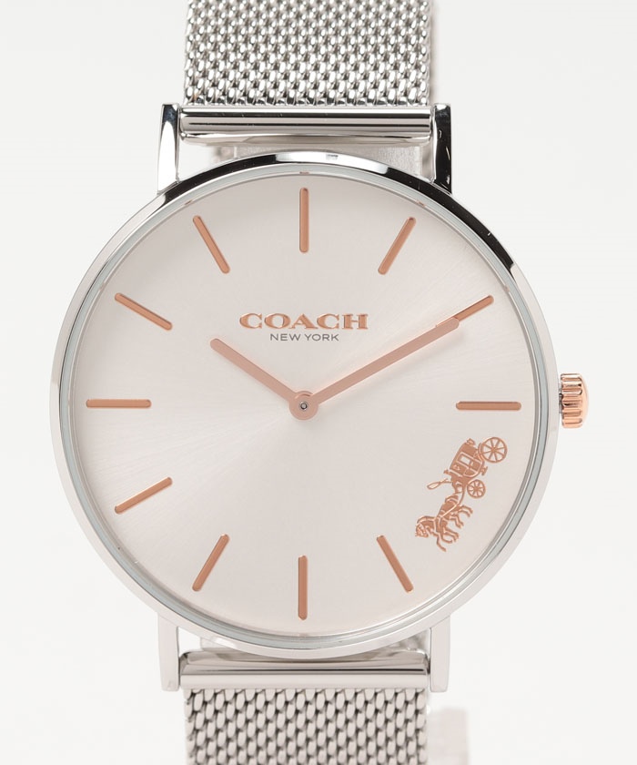 【COACH】コーチ 腕時計 レディース COACH 14503124 PERRY　ペリー 36MM　クォーツ　シルバー シルバー メッシュベルト   
