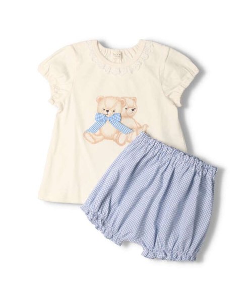 Kids Zoo(キッズズー)/【子供服】 kid´s zoo (キッズズー) くまＴシャツ・パンツセット 80cm，90cm W40714/img01