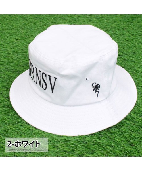 TopIsm(トップイズム)/ハット ゴルフウェア 帽子 メンズ GIORNO SEVEN ジョルノセブン ゴルフ バケットハット ロゴ刺繍 キャップ ホワイト ブラック/img04