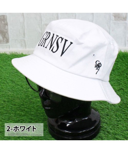 TopIsm(トップイズム)/ハット ゴルフウェア 帽子 メンズ GIORNO SEVEN ジョルノセブン ゴルフ バケットハット ロゴ刺繍 キャップ ホワイト ブラック/img05
