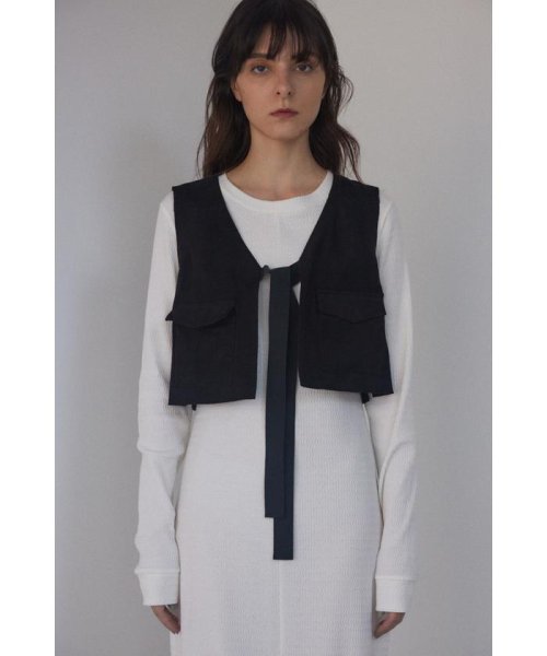 BLACK BY MOUSSY(ブラックバイマウジー)/front ribbon vest/img03
