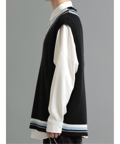 ケーブル柄切替 Vネック ニットベスト 人気・おすすめ｜使いやすい・旅行におすすめ 品質保証 全国発送 日本国内発送・最短翌日お届け