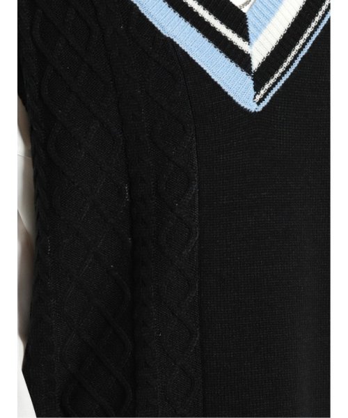ケーブル柄切替 Vネック ニットベスト 人気・おすすめ｜使いやすい・旅行におすすめ 品質保証 全国発送 日本国内発送・最短翌日お届け
