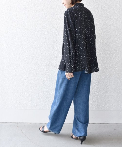 SHIPS WOMEN(シップス　ウィメン)/〈手洗い可能〉ストレッチ ジョーゼット プリーツ ブラウス 24SS ◇/img33