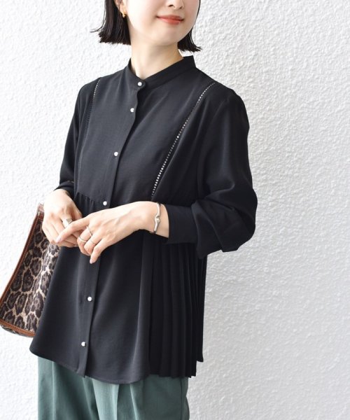 SHIPS WOMEN(シップス　ウィメン)/〈手洗い可能〉ストレッチ ジョーゼット プリーツ ブラウス 24SS ◇/img35