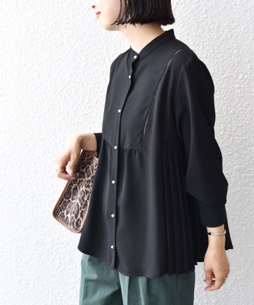 SHIPS WOMEN(シップス　ウィメン)/〈手洗い可能〉ストレッチ ジョーゼット プリーツ ブラウス 24SS ◇/img36